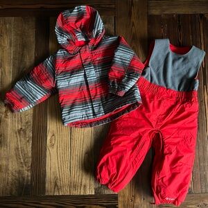 COLUMBIA • toddler winter jacket snow pants fleece 2-piece snowsuit set 12-18mo